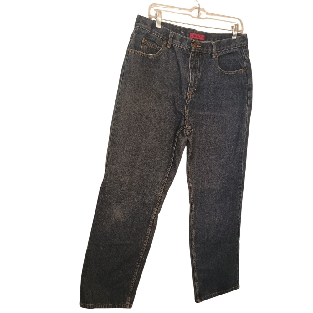 COTTAGE STREET Women's Relaxed Fit Straight Leg Med Wash Blue Mom Jeans Size 14T - Picture 2 of 9